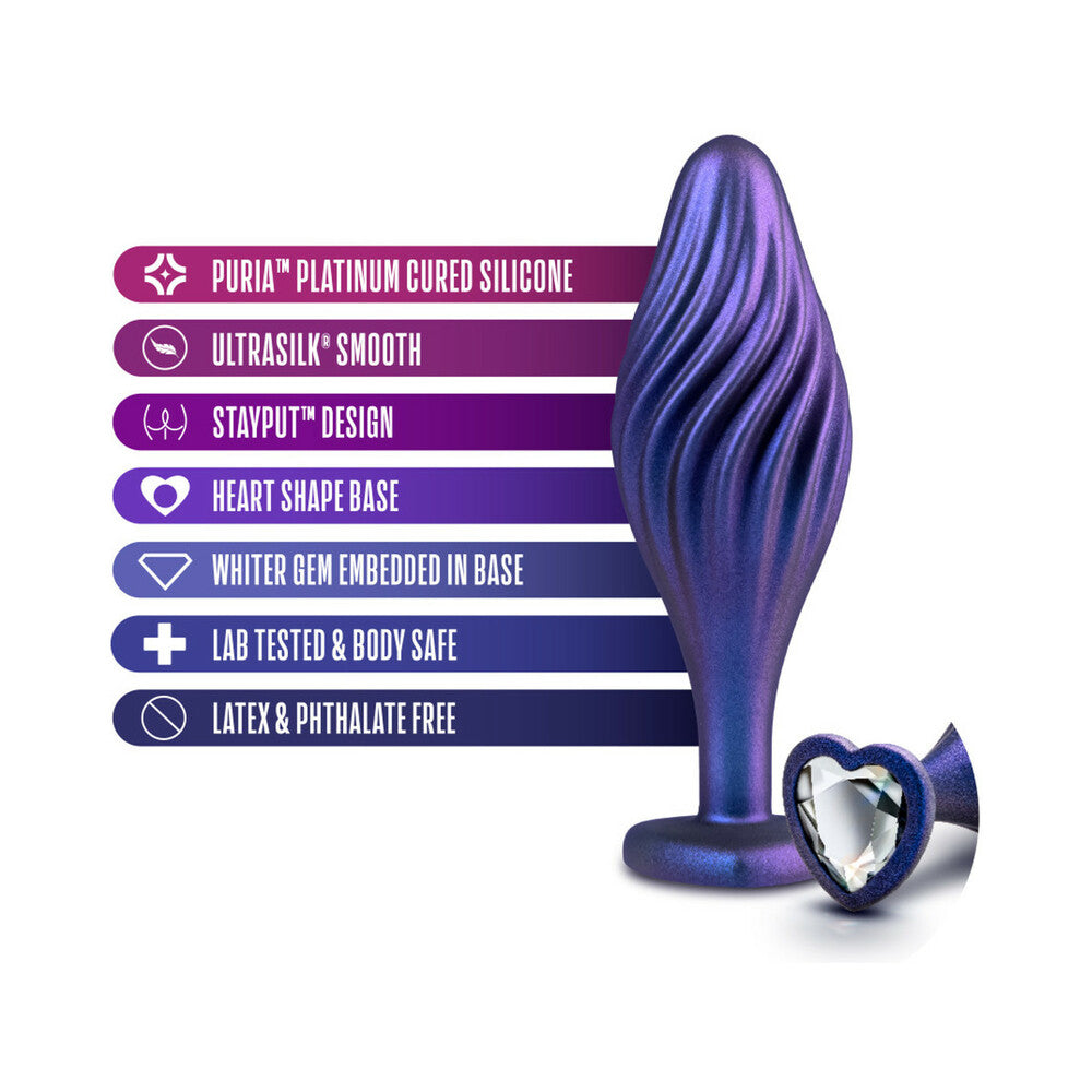 Anal Adventures Matrix Silicone Swirling Bling Plug Sapphire