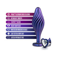 Anal Adventures Matrix Silicone Swirling Bling Plug Sapphire