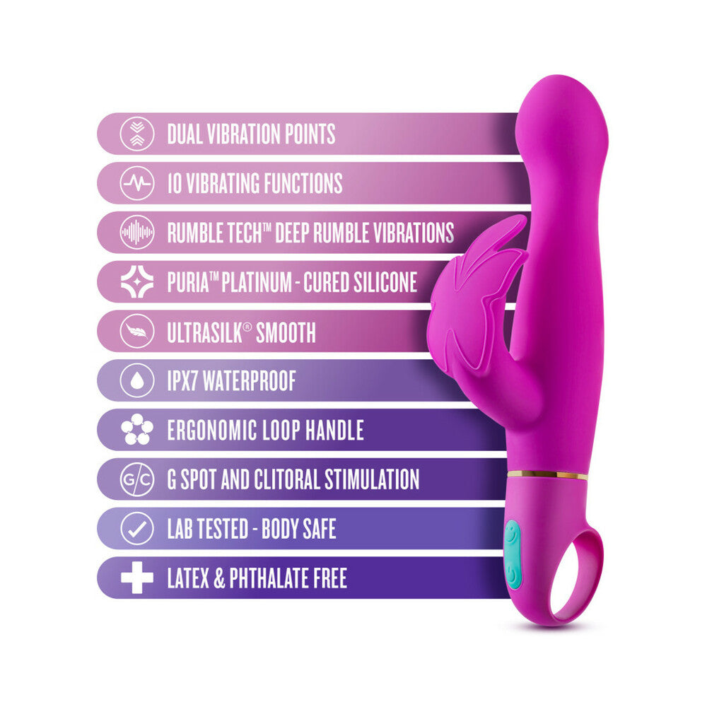 Aria Naughty AF Silicone Dual Stimulation Vibrator Plum