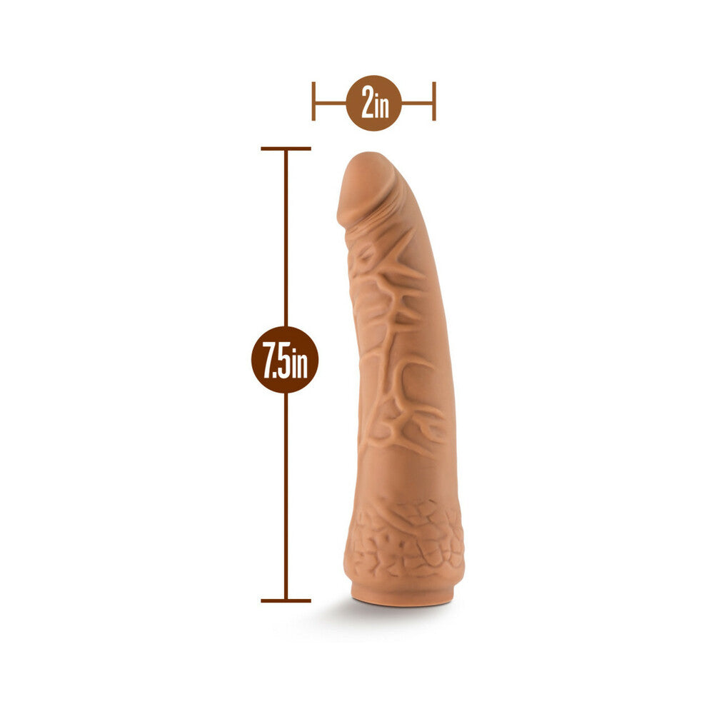 Blush Lock On Hexanite Realistic 7.5 in. Silicone Dildo with Suction Cup Adapter Tan