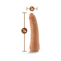 Blush Lock On Hexanite Realistic 7.5 in. Silicone Dildo with Suction Cup Adapter Tan