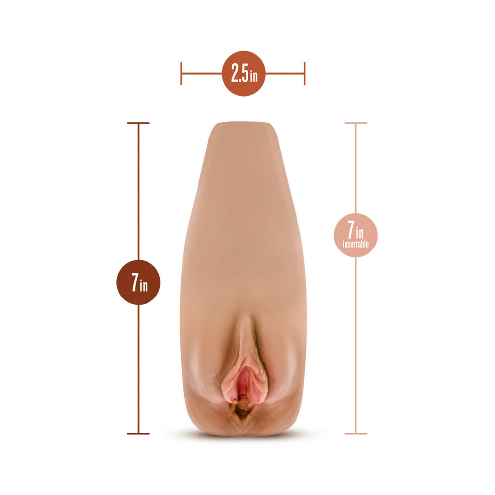 M Elite Soft + Wet Renata Vagina Stroker with Bullet Vibrator Tan