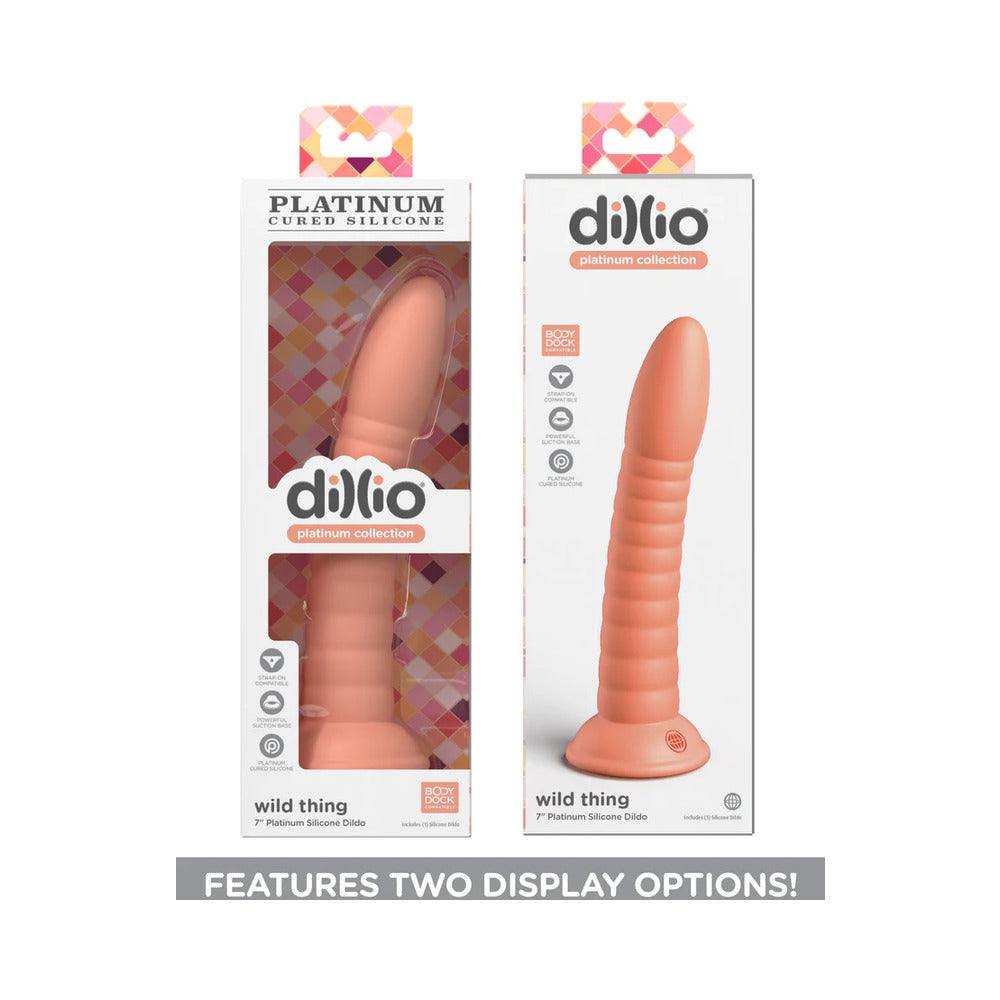 Dillio Platinum Collection Wild Thing 7 in. Silicone Dildo Peach