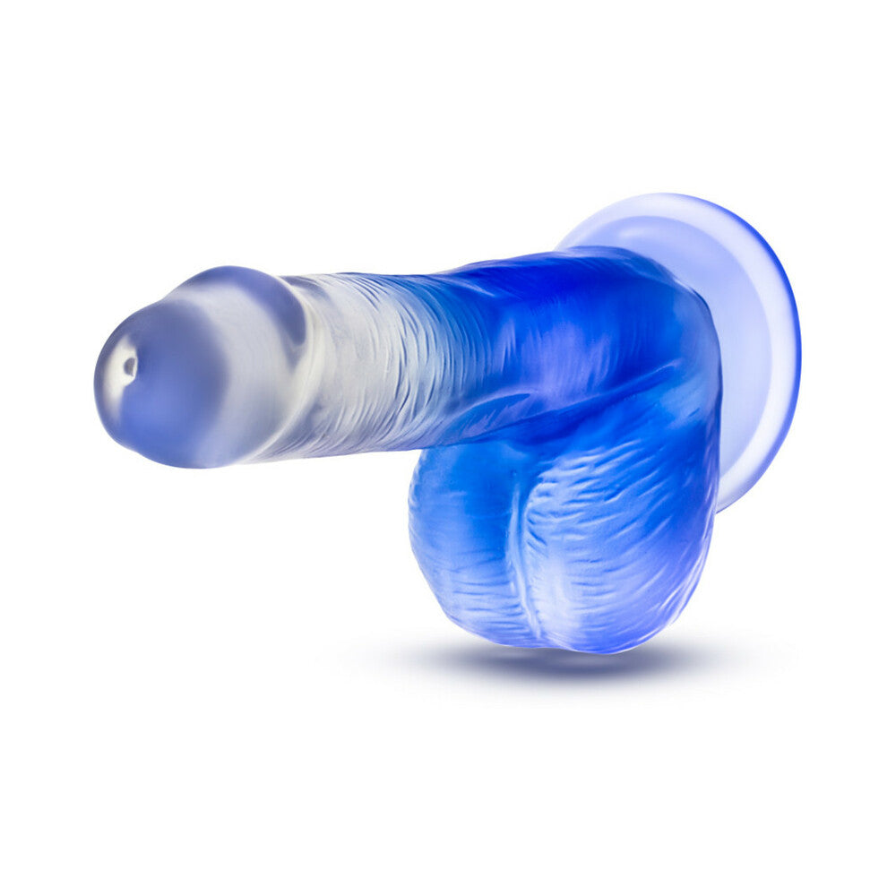 Blush B Yours Stella Blue 6 in. Dildo with Balls & Suction Cup Blue