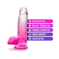 Blush B Yours Sugar Magnolia 7 in. Dildo with Balls & Suction Cup Fuchsia