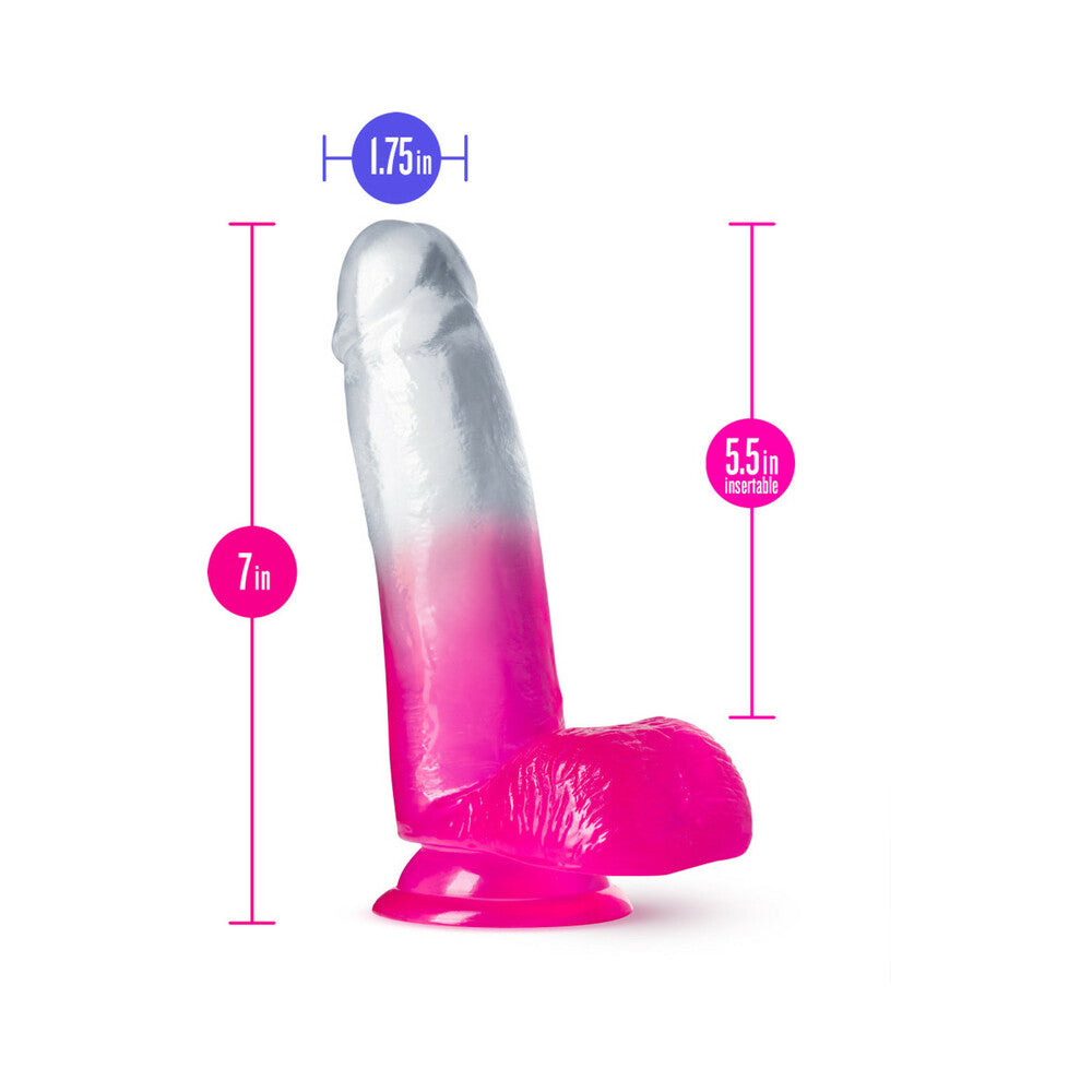 Blush B Yours Sugar Magnolia 7 in. Dildo with Balls & Suction Cup Fuchsia