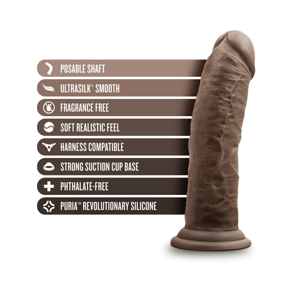 Blush Dr. Skin Silicone Dr. Shepherd Realistic 8 in. Dildo with Suction Cup Brown