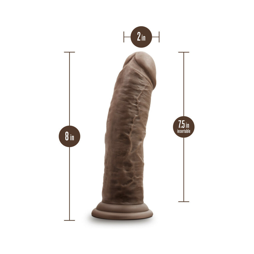 Blush Dr. Skin Silicone Dr. Shepherd Realistic 8 in. Dildo with Suction Cup Brown