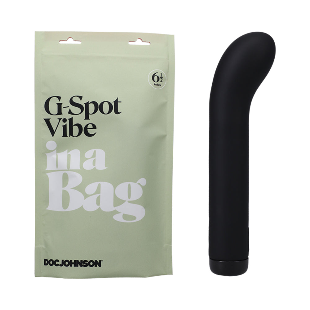 Doc Johnson G-Spot Vibe In A Bag Rechargeable Silicone Vibrator Black