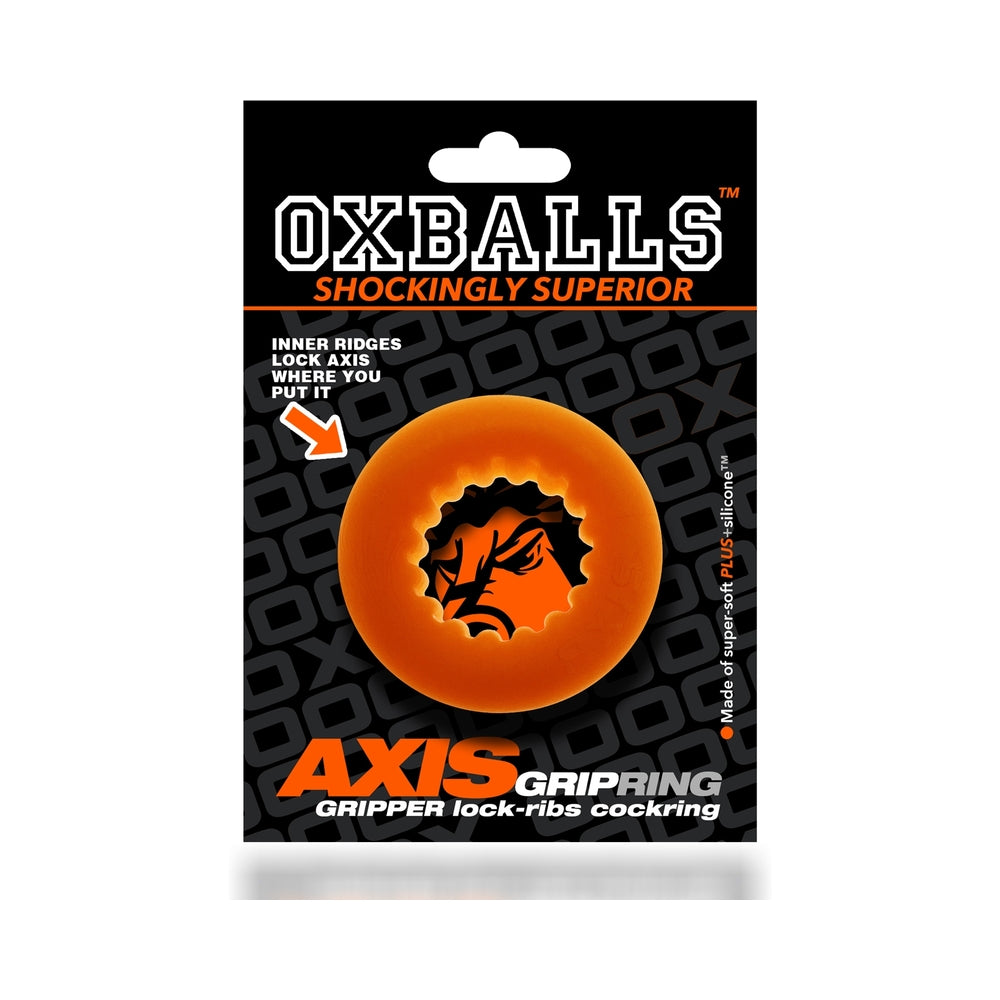 Oxballs Axis Rib Griphold Cockring Orange Ice