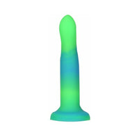 Addiction Rave Bendable 8 in. Silicone Dildo Glow in the Dark Blue Green