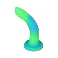 Addiction Rave Bendable 8 in. Silicone Dildo Glow in the Dark Blue Green