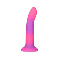 Addiction Rave Bendable 8 in. Silicone Dildo Glow in the Dark Pink Purple