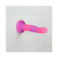 Addiction Rave Bendable 8 in. Silicone Dildo Glow in the Dark Pink Purple