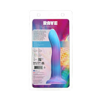 Addiction Rave Bendable 8 in. Silicone Dildo Glow in the Dark Blue Purple