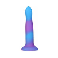 Addiction Rave Bendable 8 in. Silicone Dildo Glow in the Dark Blue Purple