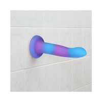 Addiction Rave Bendable 8 in. Silicone Dildo Glow in the Dark Blue Purple