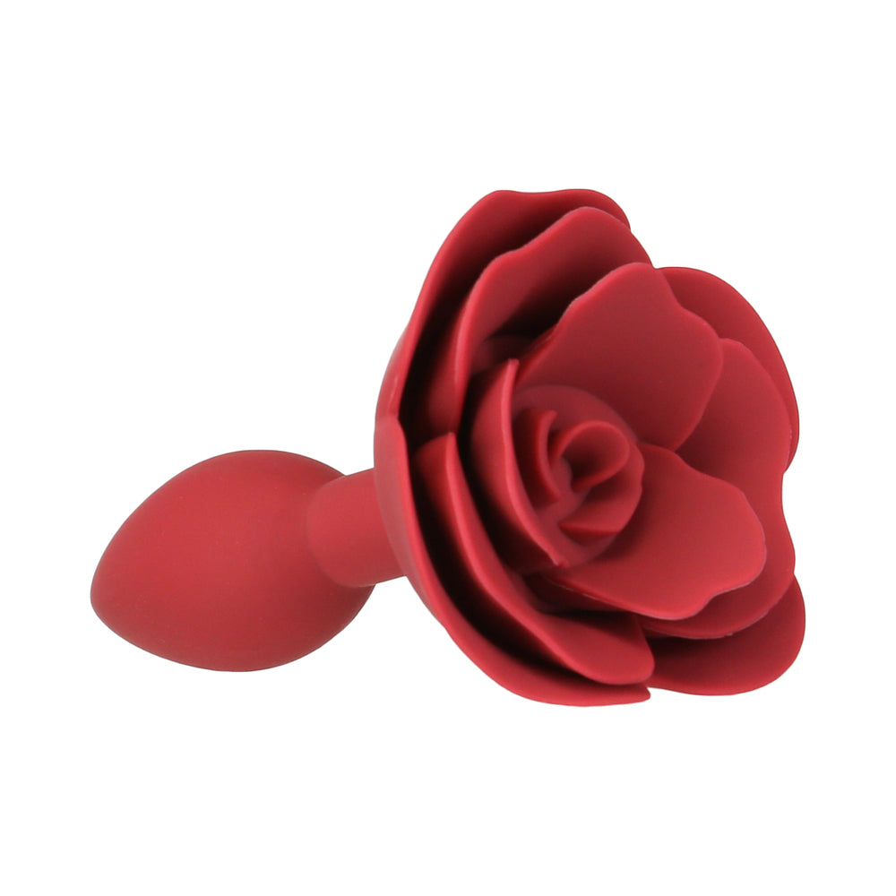 Lux Active Rose Silicone Butt Plug Red