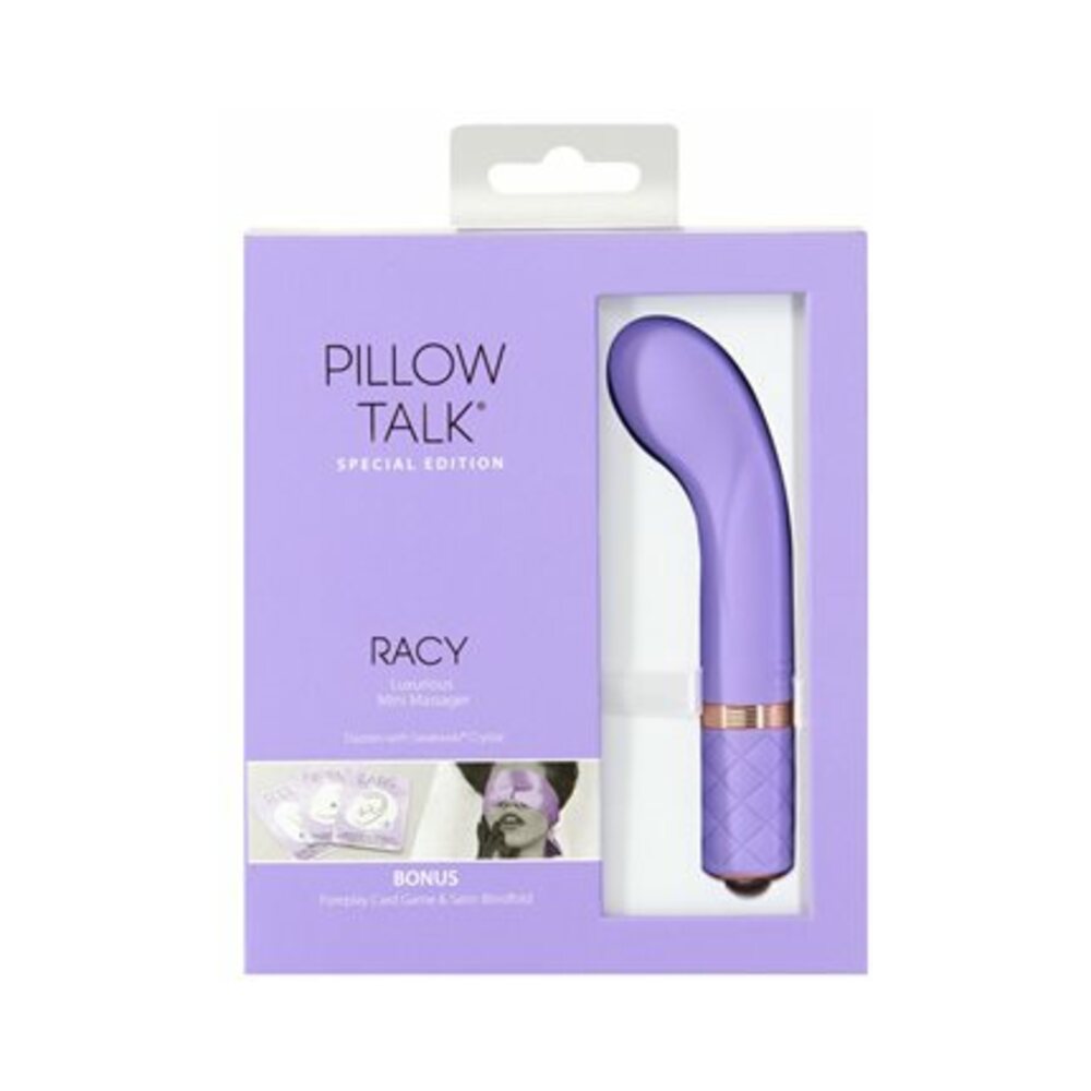 Pillow Talk Special Edition Racy Rechargeable Silicone Mini G-Spot Vibrator with Swarovski Crystal Purple