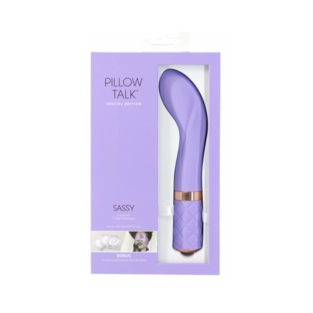 Pillow Talk Special Edition Sassy Rechargeable Silicone G-Spot Vibrator with Swarovski Crystal Purple