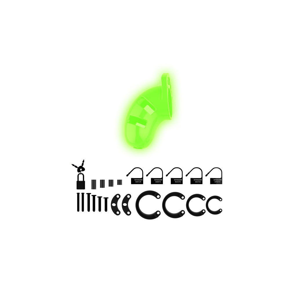 Ouch! Glow in the Dark 3.5 in. Silicone Cock Cage Neon Green