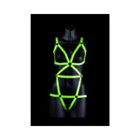 Ouch! Glow in the Dark Full-Body Harness Neon Green S/M