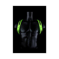 Ouch! Glow in the Dark Bonded Leather Sling Harness Neon Green L/XL