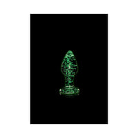 Ouch! Glow in the Dark Glass Anal Plug Clear/Green Small