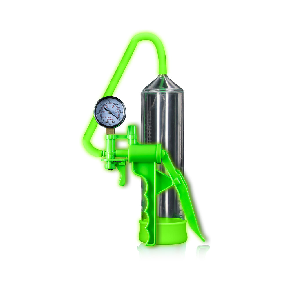 Ouch! Glow in the Dark Elite Beginner Penis Pump Neon Green