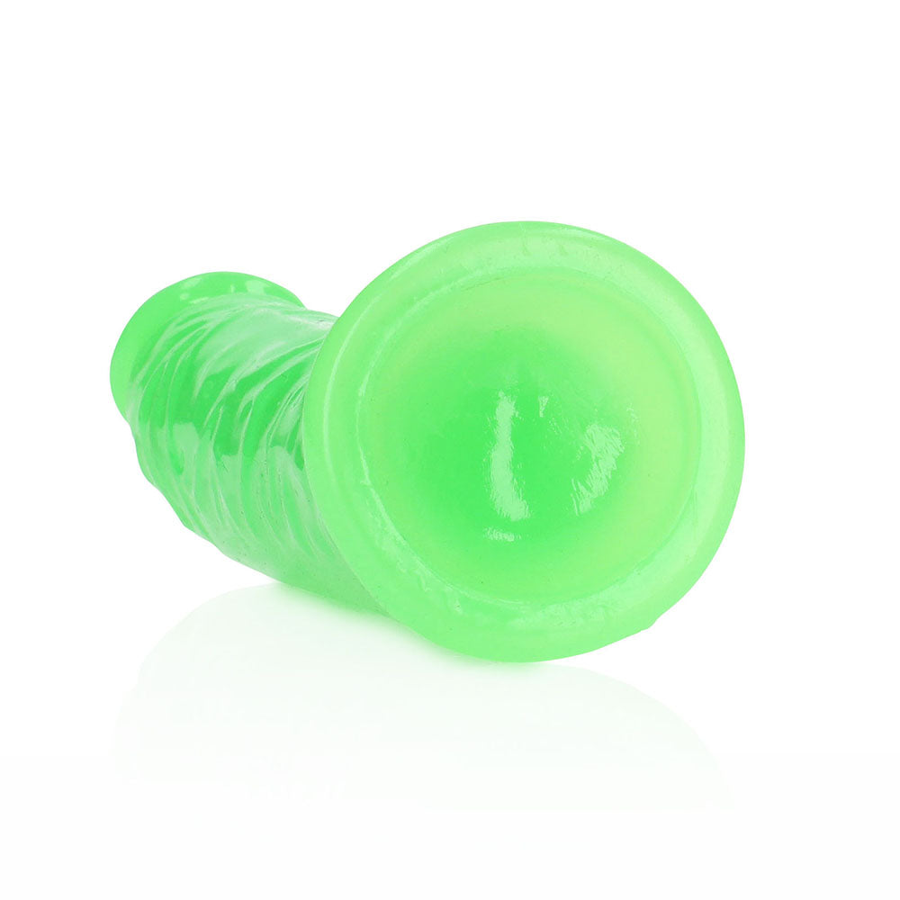 RealRock Glow in the Dark Slim 6 in. Dildo Neon Green