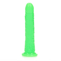 RealRock Glow in the Dark Slim 10 in. Dildo Neon Green