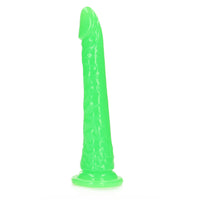 RealRock Glow in the Dark Slim 10 in. Dildo Neon Green