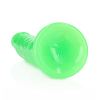 RealRock Glow in the Dark Slim 10 in. Dildo Neon Green