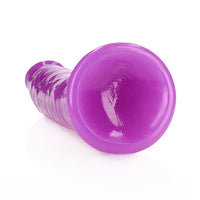 RealRock Glow in the Dark Slim 10 in. Dildo Neon Purple