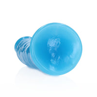 RealRock Glow in the Dark Slim 7 in. Dildo Neon Blue