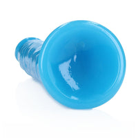 RealRock Glow in the Dark Slim 11 in. Dildo Neon Blue