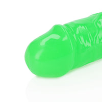 RealRock Glow in the Dark Double Dong 15 in. Dual-Ended Dildo Neon Green