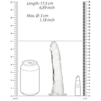 RealRock Crystal Clear Slim 6 in. Dildo Clear