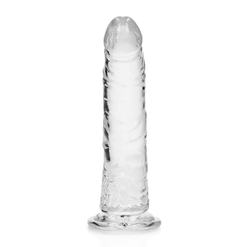 RealRock Crystal Clear Slim 7 in. Dildo Clear