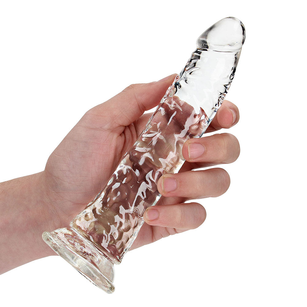 RealRock Crystal Clear Slim 7 in. Dildo Clear