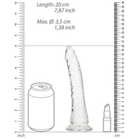 RealRock Crystal Clear Slim 7 in. Dildo Clear