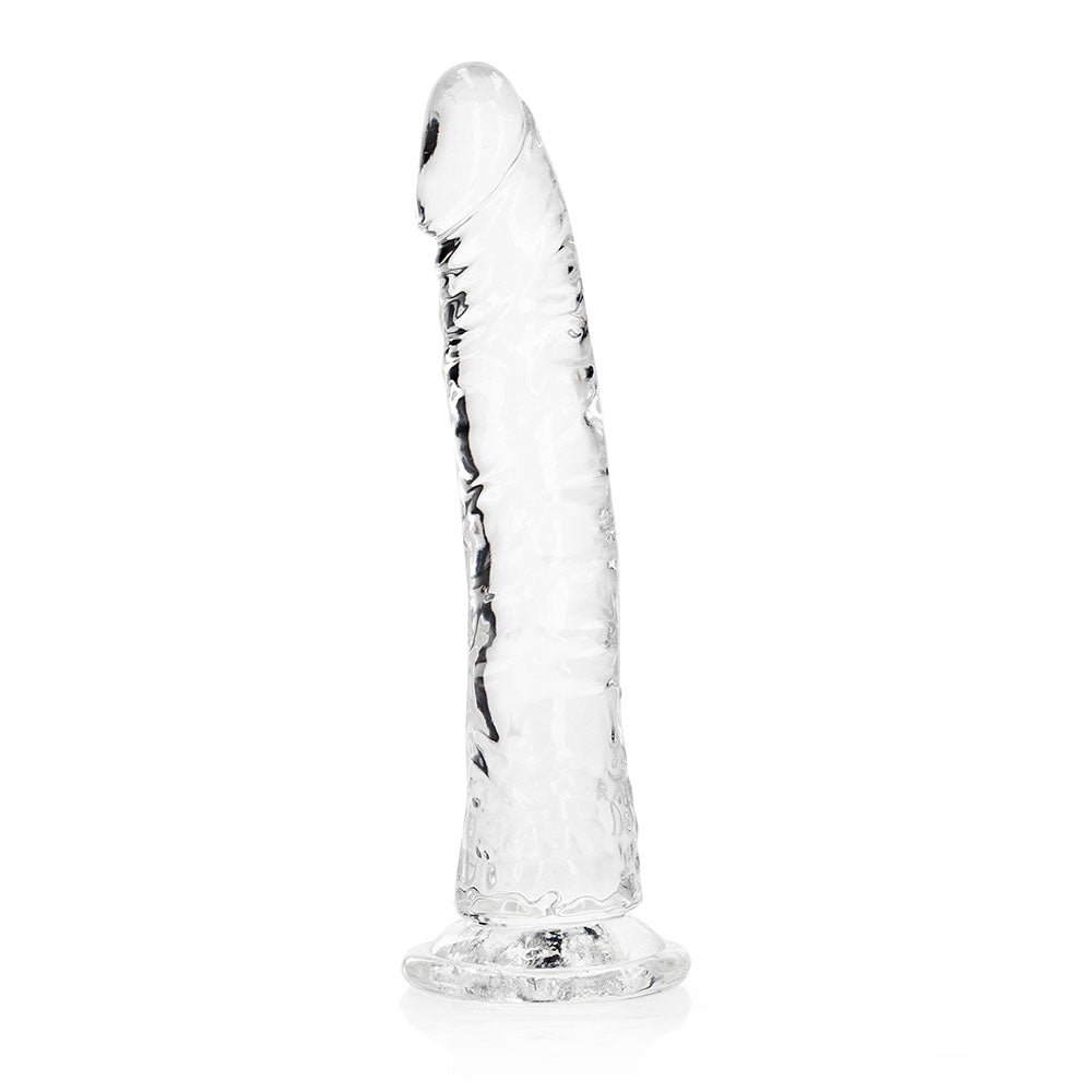 RealRock Crystal Clear Slim 8 in. Dildo Clear