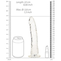 RealRock Crystal Clear Slim 8 in. Dildo Clear