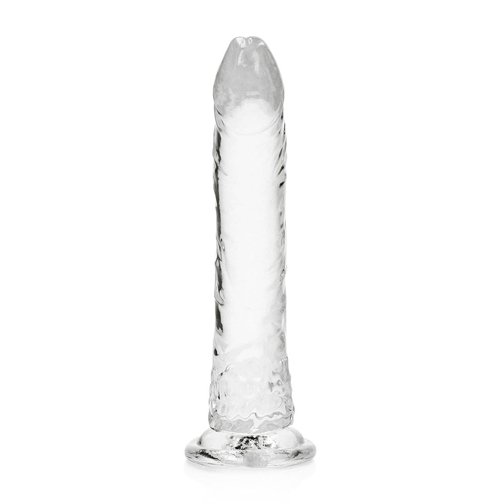 RealRock Crystal Clear Slim 10 in. Dildo Clear