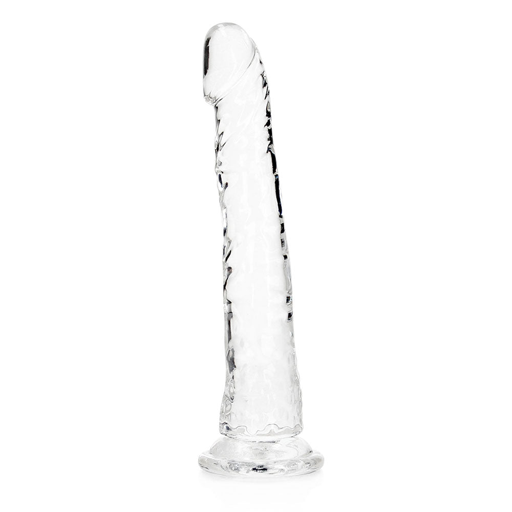 RealRock Crystal Clear Slim 10 in. Dildo Clear