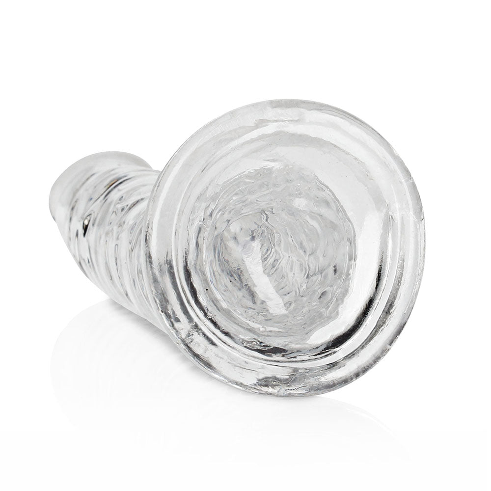 RealRock Crystal Clear Slim 10 in. Dildo Clear