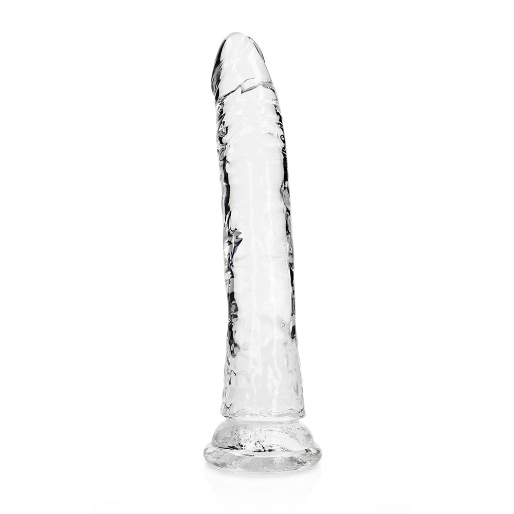 RealRock Crystal Clear Slim 11 in. Dildo Clear