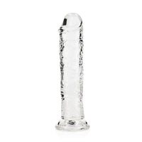 RealRock Crystal Clear Straight 7 in. Dildo Without Balls Clear