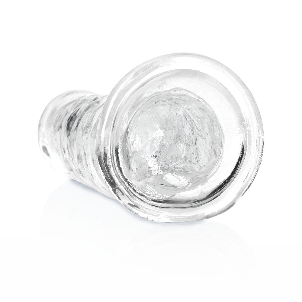 RealRock Crystal Clear Straight 7 in. Dildo Without Balls Clear