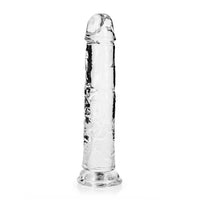 RealRock Crystal Clear Straight 8 in. Dildo Without Balls Clear